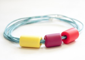 Summer colors Tubes Neon tricolor pink magenta yellow necklace Summer colors Tubes Neon tricolor pink magenta yellow necklace