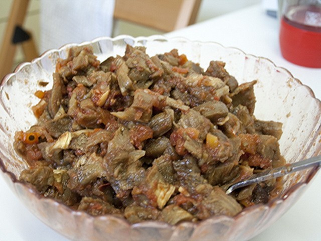 Fast eggplant salad