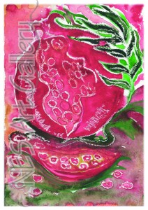 Art Print of Original Watercolor Painting. Pomegranate. Kitchen Art. Made in Israel Art Print of Original Watercolor Painting. Pomegranate. Kitchen Art. Made in Israel