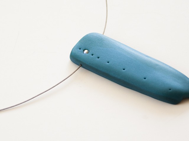 Modern minimalist necklace: peacock with dots