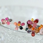 Watermelon Tourmaline Sapphire Flower Necklace