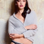 Anthia Silver Long Sleeved Shrug - 100% Angora