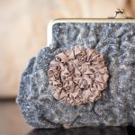 Fiber Art Clutch Purse Nuno Felted Bag