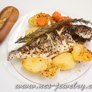 Baked fish with rosemary and garlic
