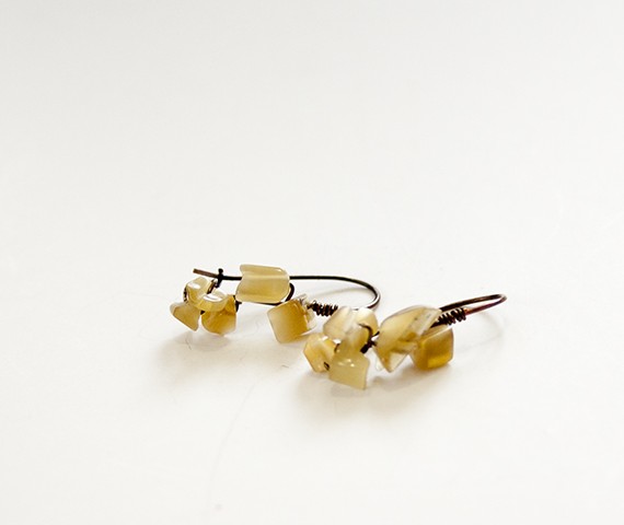 Gemstone earrings: cat eye chips
