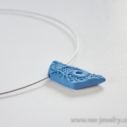 Blue denim lace textured necklace