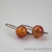 Red striped agate earrings
