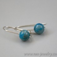 Blue spotty agate earrings