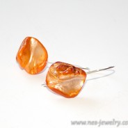 Orange mother of pearl earrings