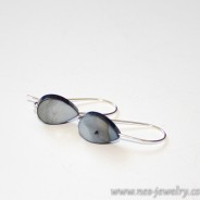 Grey teardrop mother of pearl earrings