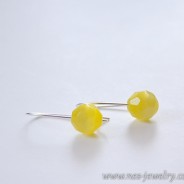 Yellow faceted cateye earrings