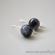 Black and white rutilated quartz earrings
