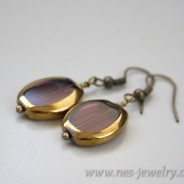 Brown glass beads earrings