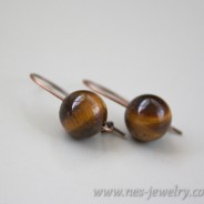 Tiger eye beads earrings