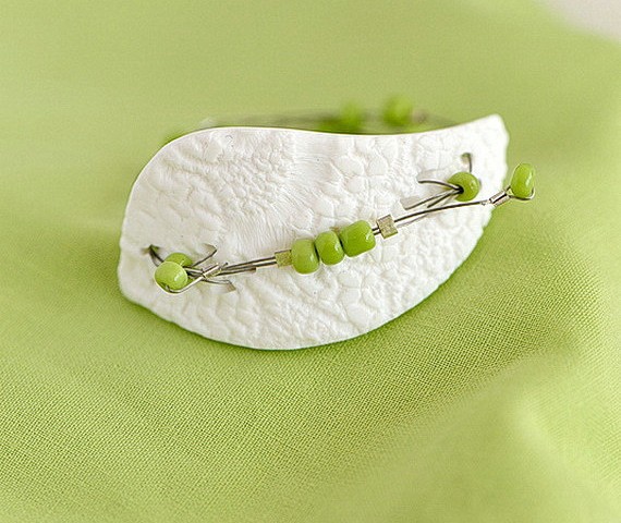 Napkin rings with polymer clay lace texture – set of 4