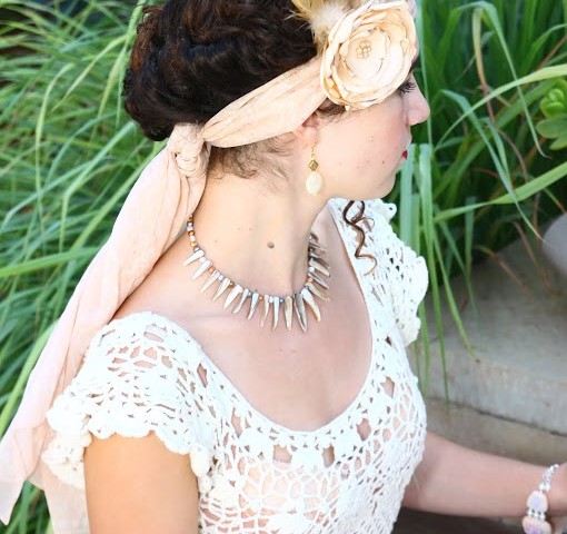 Vintage Inspired Handmade Hair Accessory Flower