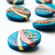 One of a kind polymer clay filigree buttons