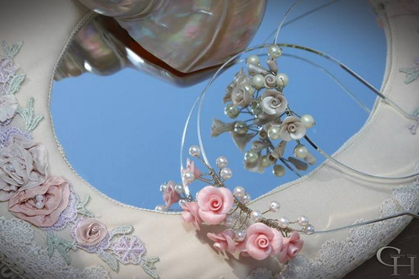 Pearls roses bridal prom girl headbans 20s style 331720328