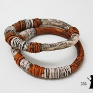 Burlap textured boho style bangles