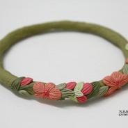 Tiny boho style bangle with flowers