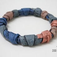Leather textured boho style bangle