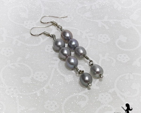 Long pearl earrings