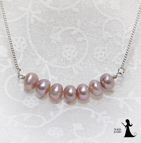 Pink pearl necklace