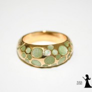 Original cocktail ring with enamel “bubbles”