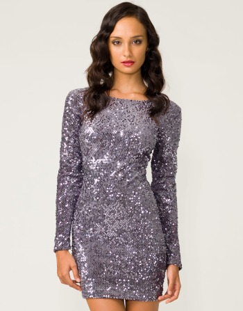 The glitter girl: Motel Gabby Sequin Dress in Charcoal