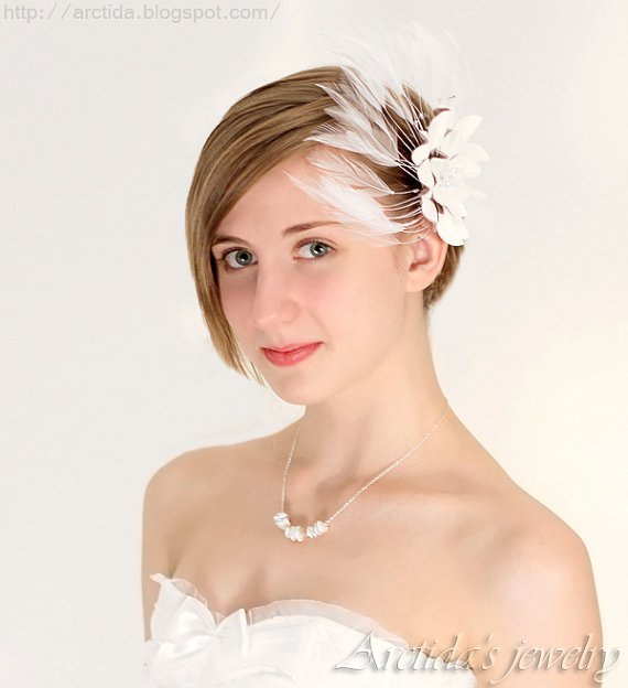 Wedding jewelry Keshi pearl necklace sterling silver