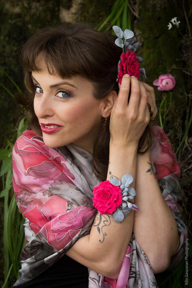 Hand painted silk Flower Women 10