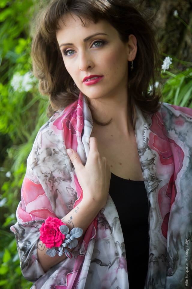 Hand painted silk Flower Women 13