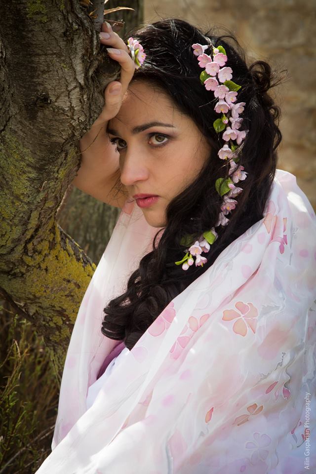 Hand painted silk Flower Women 2