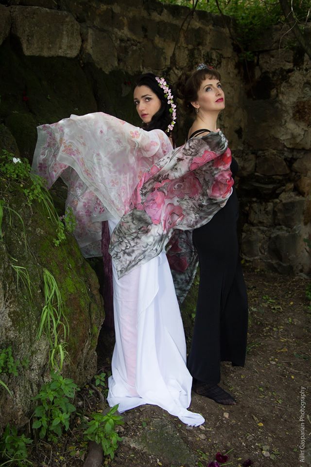 Hand painted silk Flower Women 3