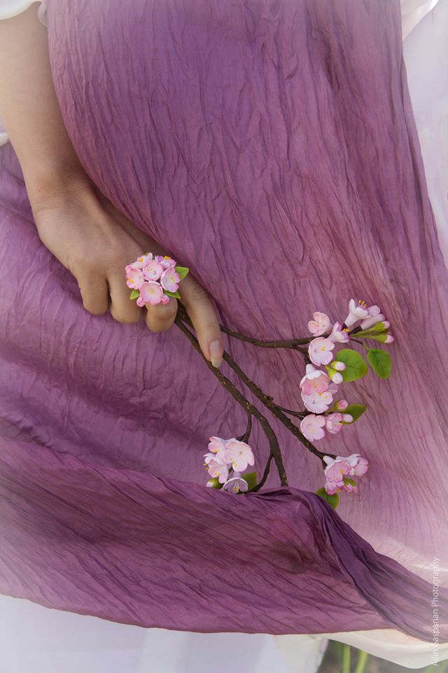 Hand painted silk Flower Women 28
