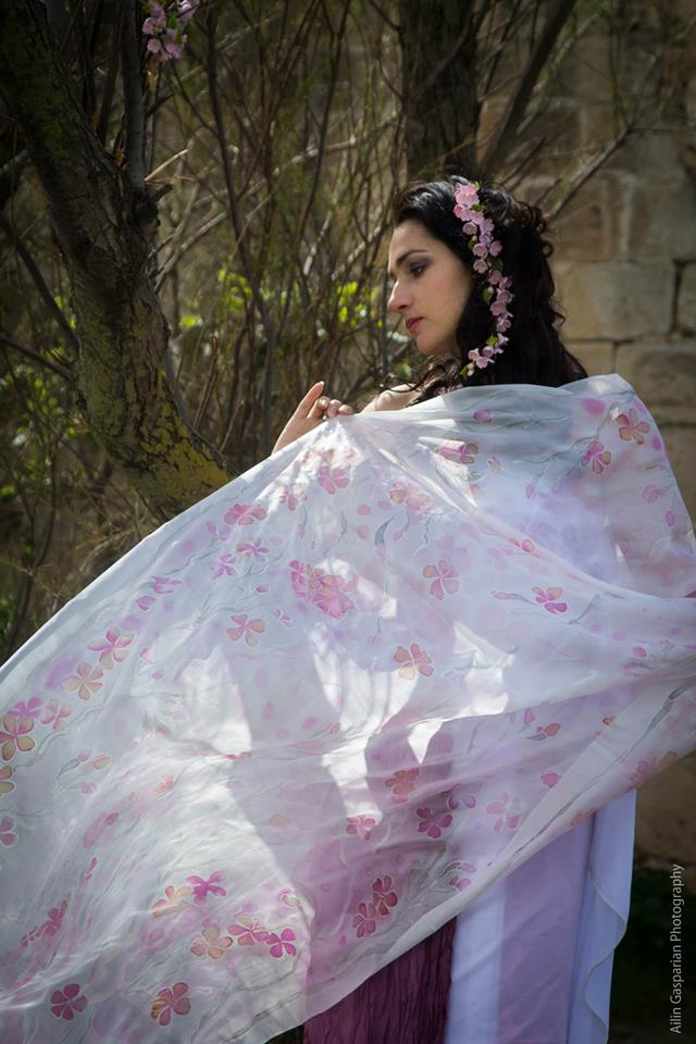 Hand painted silk Flower Women 29