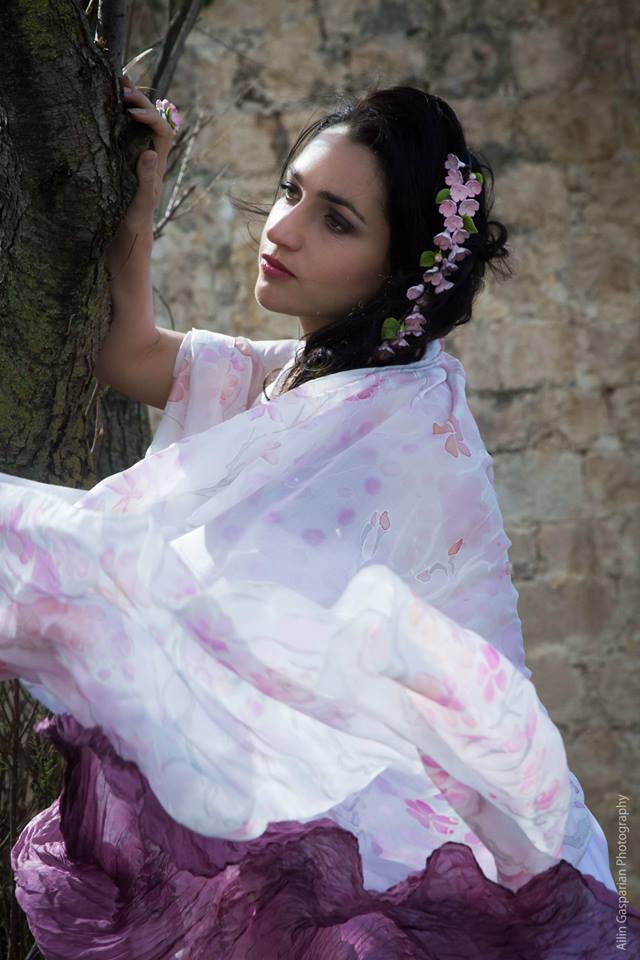 Hand painted silk Flower Women 30