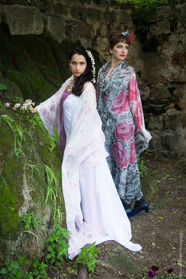 Hand painted silk Flower Women 32